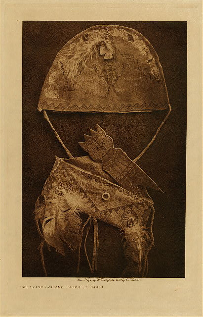Medicine cap and fetich (Apache) 1907