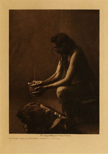 Incense over a medicine bundle (Hidatsa) 1908