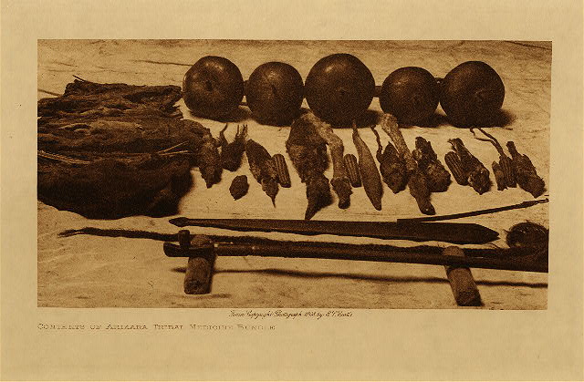 Contents of Arikara tribal medicine bundle 1908