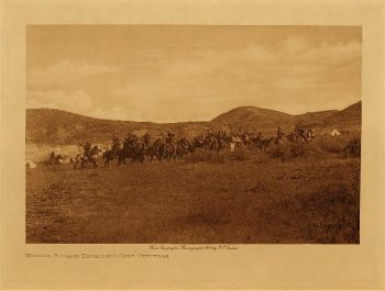 Warrior society encircling camp (Cheyenne) 1910