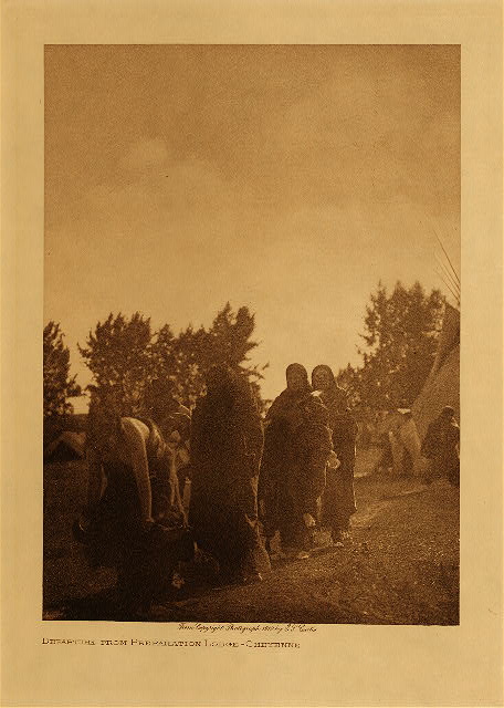 Departure from preparation lodge (Cheyenne) 1910