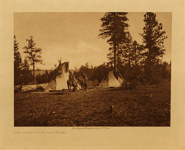 Camp of the root diggers (Yakima) 1909
