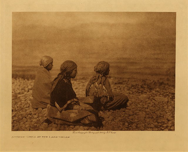 Kutenai girls at the lake-shore 1910
