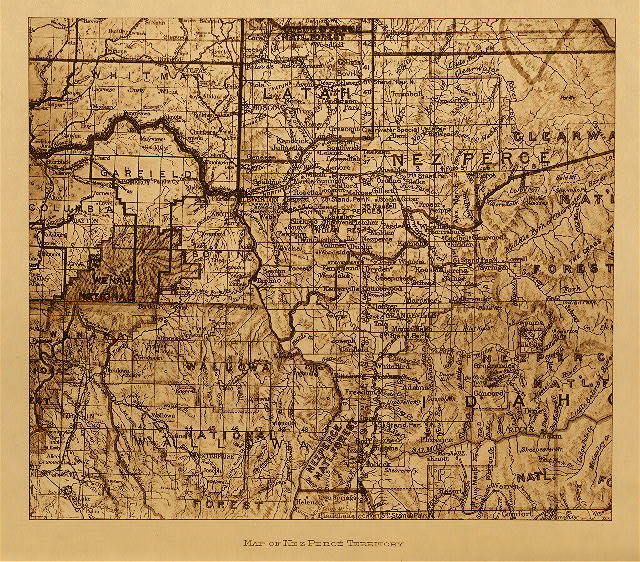 Map of the Nez Perce territory