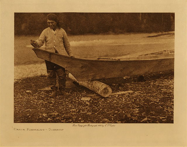Canoe finishing (Quinault) 1912