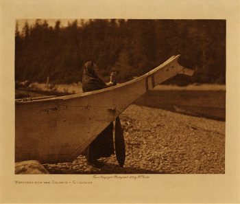 Watching for salmon (Quinault) 1912
