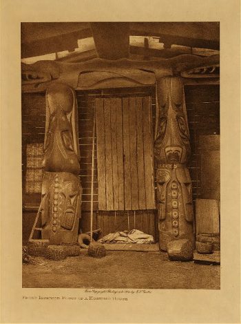 Front interior posts of a Koskimo house 1914