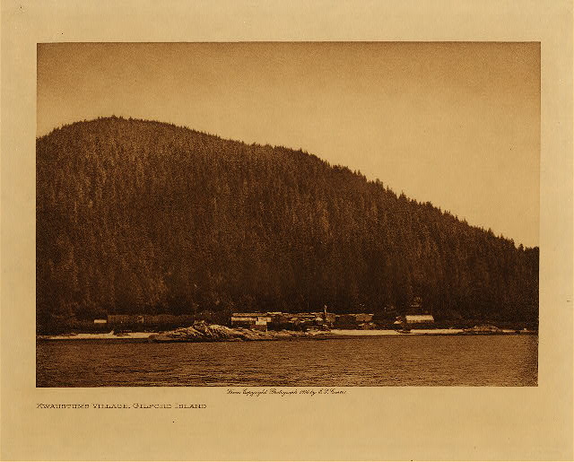 Kwaustums village, Gilford Island 1914