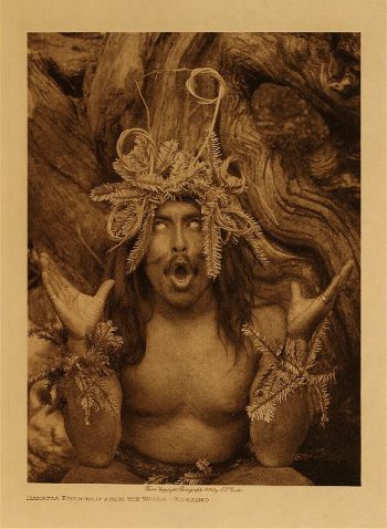 Hamatsa emerging from the woods (Koskimo) 1914