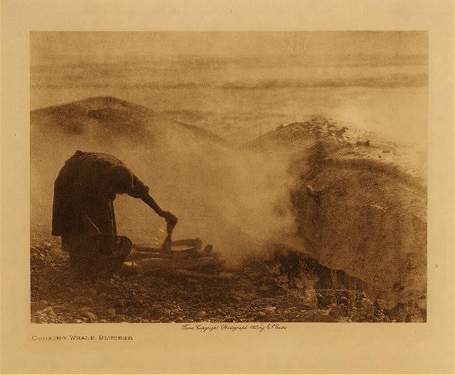 Cooking whale blubber 1915