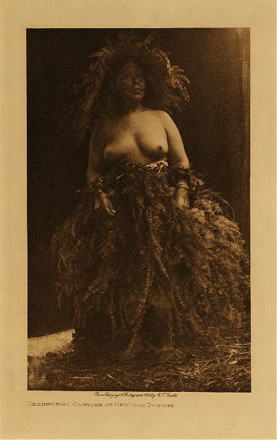 Ceremonial costume of hemlock boughs 1915