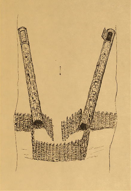 Sketch of an Indian fish-trap 1915