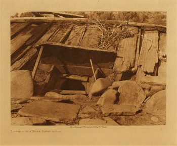 Entrance to a Yurok sweat-house 1923