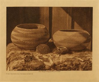 Pomo baskets and magnesite beads 1924