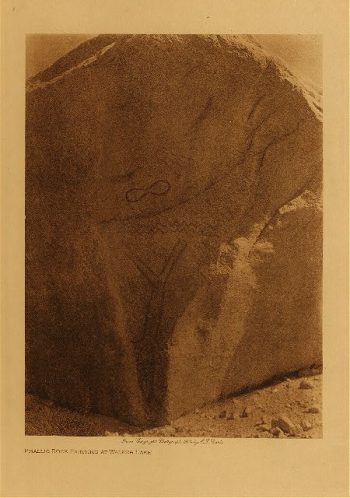 Phallic rock painting at Walker Lake 1924