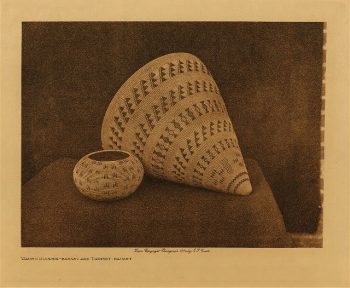 Washo burden-basket and trinket-basket 1924
