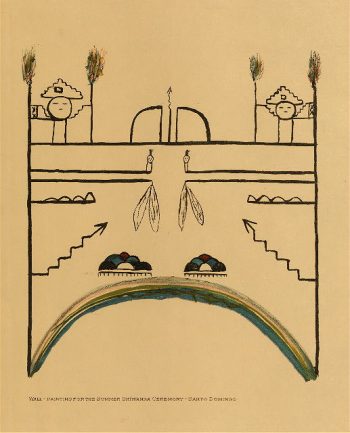 Wall-painting for the summer Shiwanna ceremony (Santo Domingo)