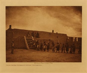 Tablita dancers returning to the kiva (San Ildefonso) 1905