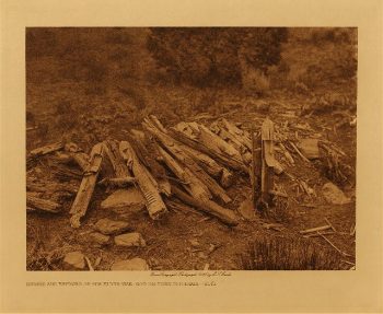 Shrine and effigies of the elder war-god on Corn Mountain (Zuñi). 1925