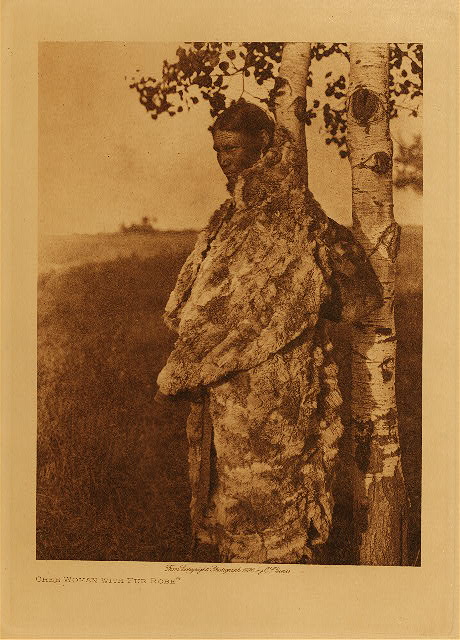 Cree woman with fur robe 1926