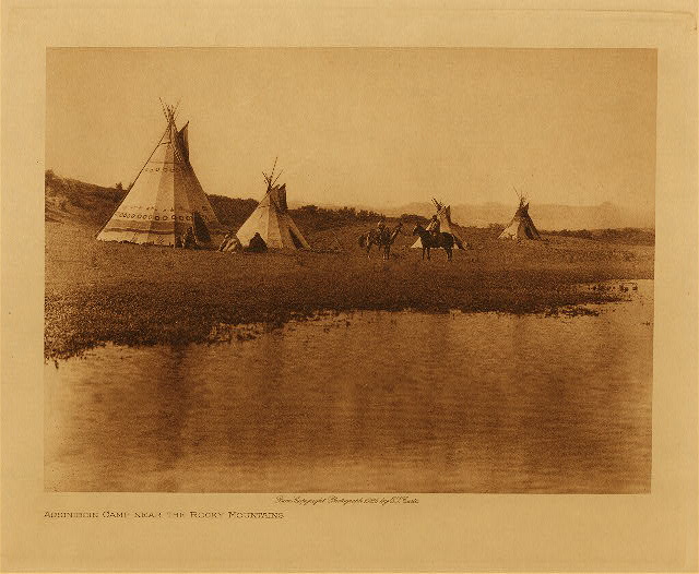 Assiniboin camp near the Rocky Mountains 1926