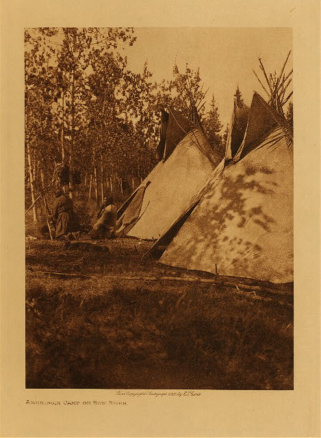 Assiniboin camp on Bow River 1926