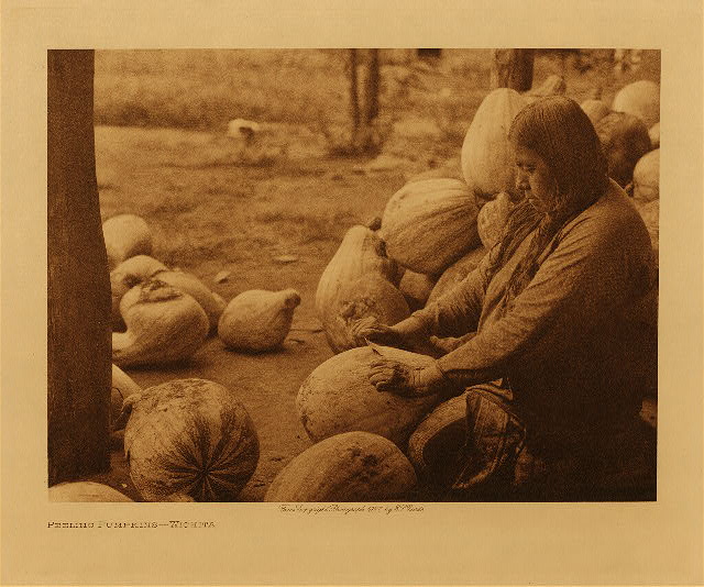 Peeling pumpkins (Wichita) 1927