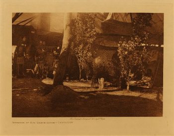 Interior of sun dance lodge (Cheyenne) 1927