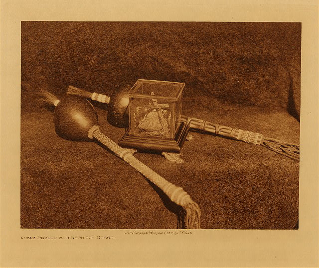 Altar peyote with rattle (Osage) 1927