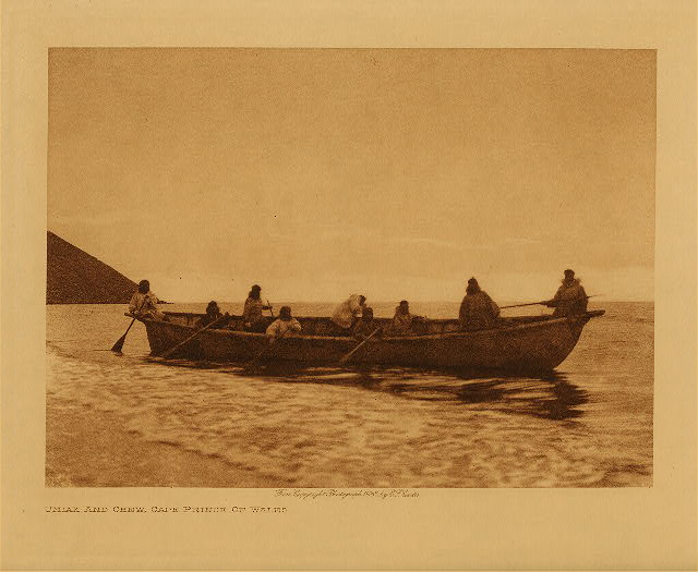 Umiak and crew, Cape Prince of Wales 1928