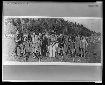 President Coolidge in cowboy outfit