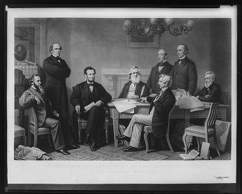 The first reading of the Emancipation Proclamation before the cabinet