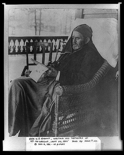 Gen. U.S. Grant writing his memoirs