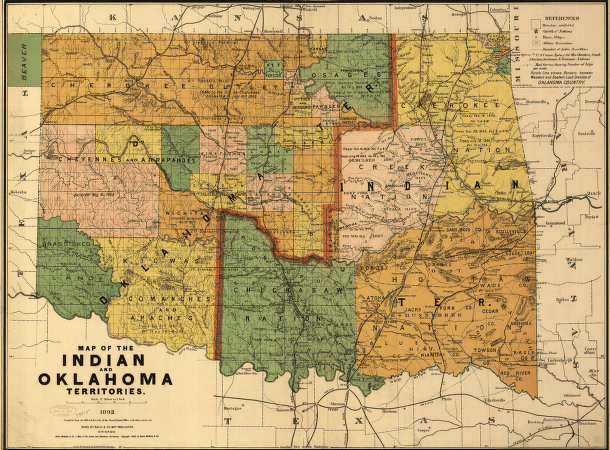 Map of the Indian and Oklahoma territories