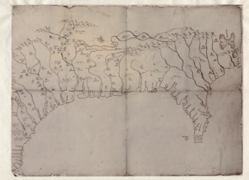 Mapa del Golfo y costa de la Nueva Espaea