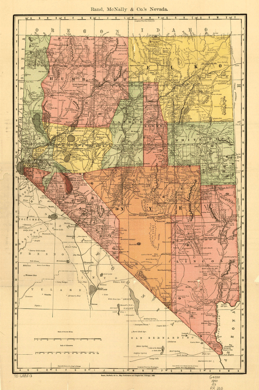 Indexed county and township pocket map and shippers guide of Nevada