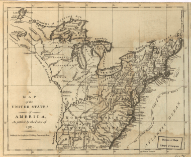 A map of the United States of America, as settled by the peace of 1783