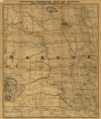 Official railroad map of Dakota issued by the railroad commissioners, November 1st, 1886
