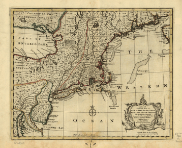 A new and accurate map of New Jersey, Pensilvania, New York and New England with the adjacent countries
