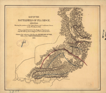 Map of the battlefield of Pea Ridge, Arkansas