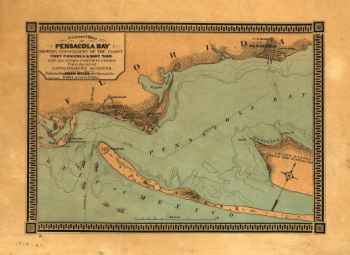 A correct map of Pensacola Bay showing topography of the coast