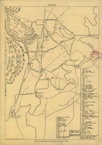 Map of Chickamauga National Military Park. Ferger, Edward