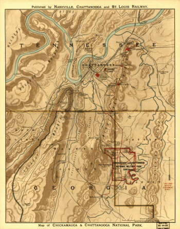 Map of Chickamauga & Chattanooga National Park