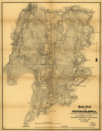 Battle-field of Chickamauga, surveyed by command of Maj. Gen. Thomas