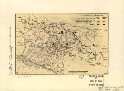 Battle-field of Chickamauga. [Sept 18-20, 1863]. Wells, Jacob
