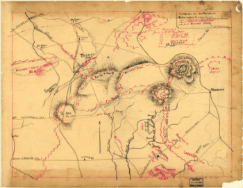 Map of the environs of Pine Mountain, Lost Mountain, Kenesaw Mountain, and Little Kenesaw Mountain