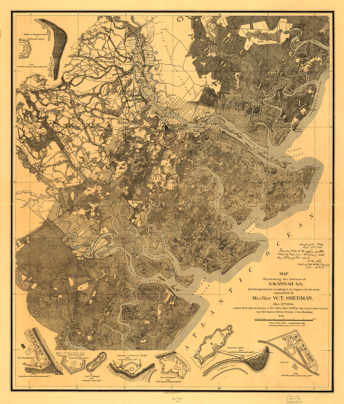 Map illustrating the defence of Savannah, Ga