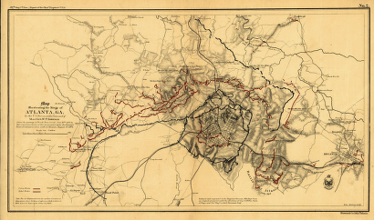 Map illustrating the siege of Atlanta, Ga