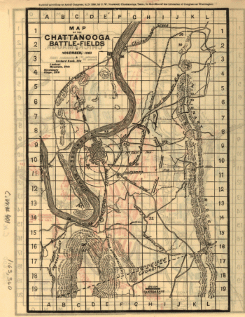Battle map of Chickamauga, Georgia.