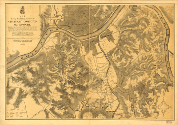 Map showing the military defences of Cincinnati, Covington and Newport